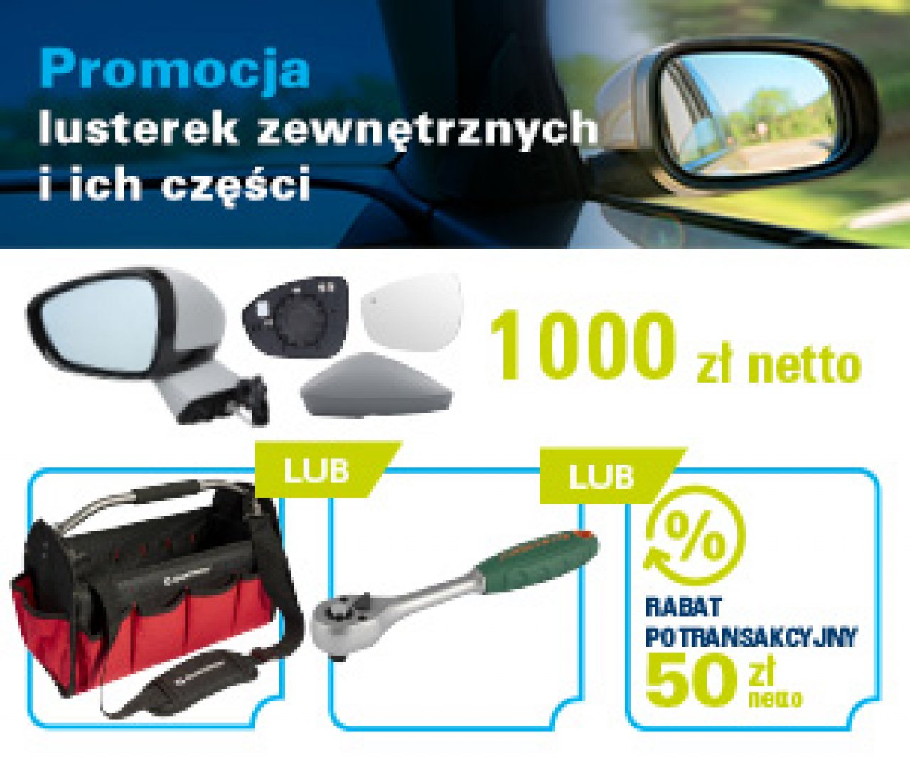 Lusterka zewnętrzne i ich części